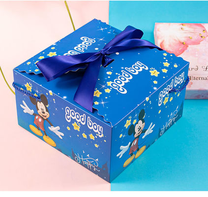 Sweet Candy Gift Foldable Gift Boxes With Ribbon Recyclable